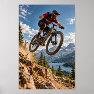 Poster Arte de Parede de Salto de Bicicleta de Montanha –