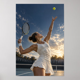 Poster Arte de Parede de Ténis Feminino – Ténis Hora Dour