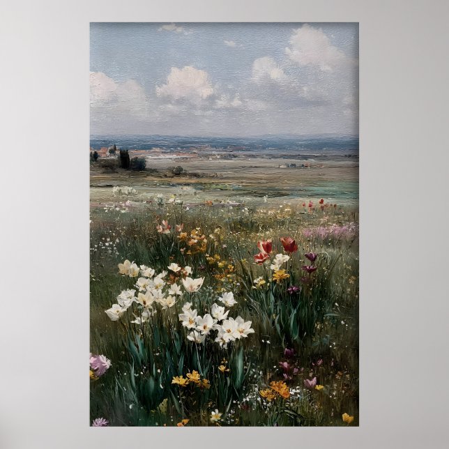Poster Arte de Parede de Tulipas e Narcisos Imprimíveis,  (Frente)