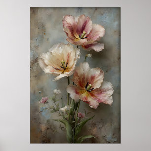 Poster Arte de Parede de Tulipas Imprimíveis, Flores de P