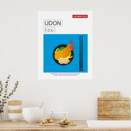 Poster Arte de Parede de Udon de Comidas Japonesas