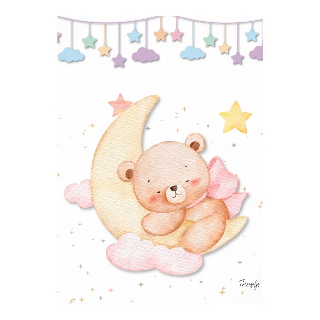Poster Arte de Parede de Urso de Pelúcia Dormindo Imprimí (Printable Sleeping Teddy Bear Wall Art)