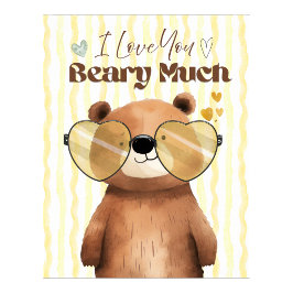 Poster Arte de parede de urso de pelúcia Eu amo você muit
