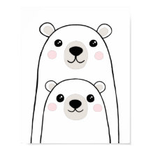 Arte de parede de ursos fofos para crianças