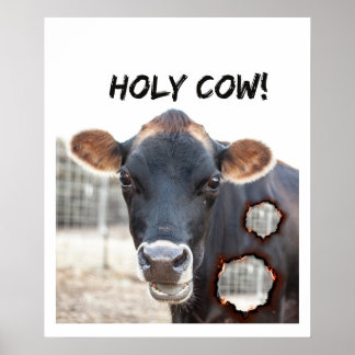 Poster arte de parede de vaca engraçada