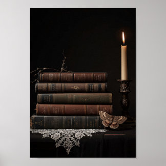 Poster Arte de Parede de Vela de Livros Sombrios da Acade