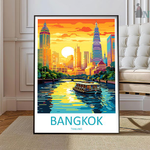 Poster Arte de Parede de Viagem Bangkok Decoração de Pare