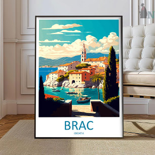 Poster Arte de Parede de Viagem Brac Brac Decoração de Pa
