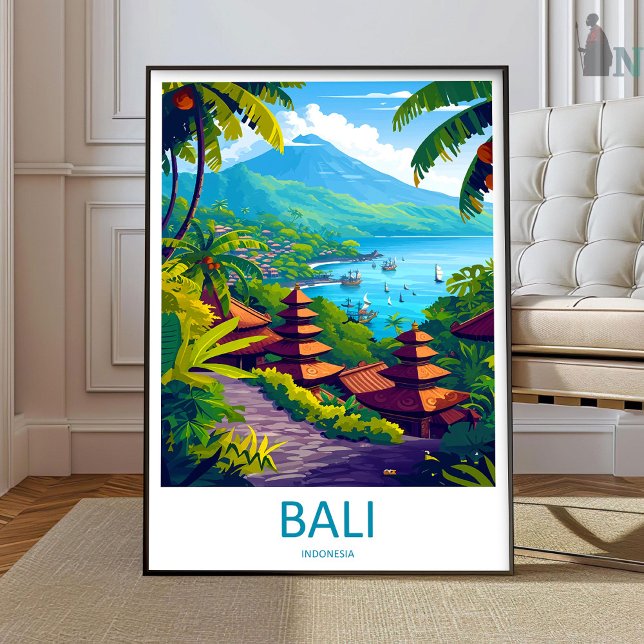 Poster Arte de Parede de Viagem de Bali Decoração de Casa (Criador carregado)