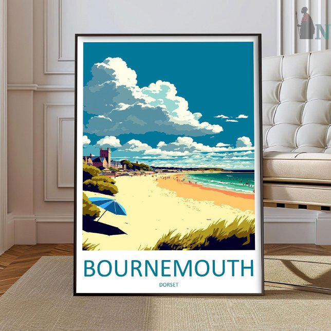 Poster Arte de Parede de Viagem de Bournemouth Parede de  (Criador carregado)