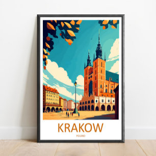 Poster Arte de Parede de Viagem de Cracóvia Quadro de Cra