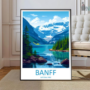 Poster Arte de Parede de Viagem do Parque Nacional Banff