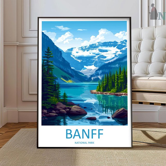 Poster Arte de Parede de Viagem do Parque Nacional Banff  (Criador carregado)