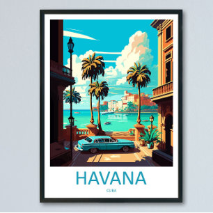 Poster Arte de Parede de Viagem Havana Enfeite de Parede 