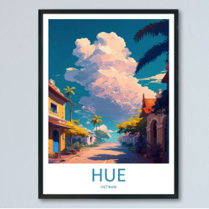 Poster Arte de Parede de Viagem Hue Vietnam Decoração de 