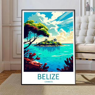 Poster Arte de Parede de Viagem para Belize Enfeite de Pa