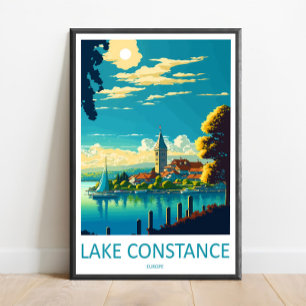 Poster Arte de Parede de Viagem para Lago de Como Lago de