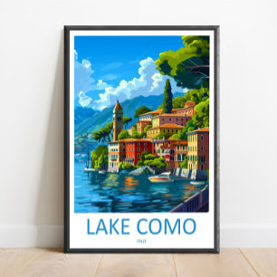 Poster Arte de Parede de Viagem para Lago de Como Lago de