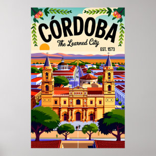 Poster Arte de Parede de Viagem Retro Córdoba Argentina