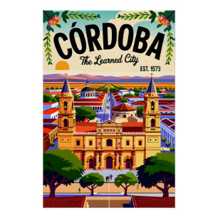 Pôster Arte de Parede de Viagens Retrô Córdoba Argentina