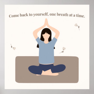 Poster Arte de Parede de Yoga de Atenção Plena