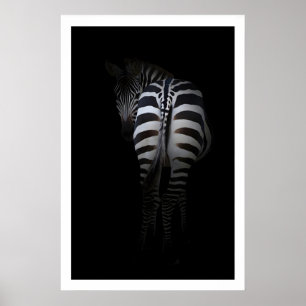 Poster Arte de Parede de Zebra Minimalista Vista Posterio