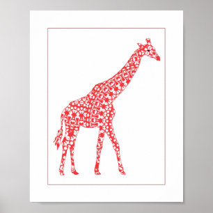 Poster Arte de Parede Decorativa para Berçário de Girafa