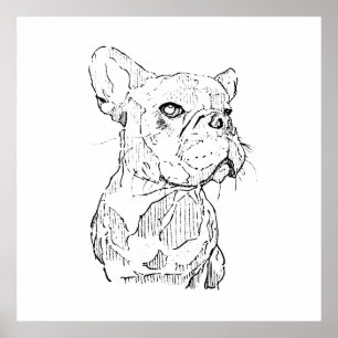 Poster Arte de Parede do Bulldog Francês, Personalizada