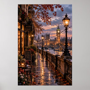 Poster Arte de Parede do Tâmisa de Londres Big Ben no Out