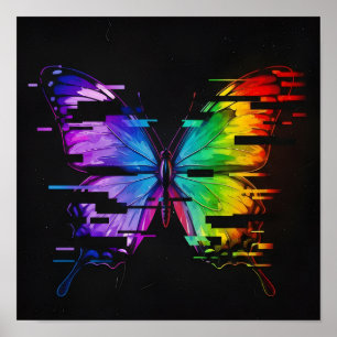 Poster Arte de Parede Efeito Borboleta 