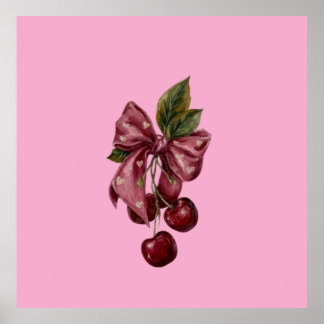 Poster Arte de Parede em Tela Arco-íris Cereja Coquete