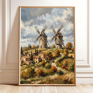 Poster Arte de Parede em Tela Impressa de Vila Toscana Im