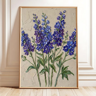 Poster Arte de Parede em Tela Minimalista de Delphinium B
