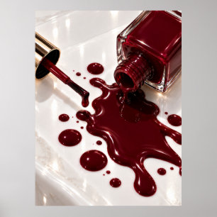 Poster Arte de Parede em Verniz Vermelho Luxo Beleza Glam