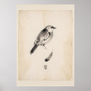 Poster Arte de Parede Espírito Pássaro Mensageiro Empluma