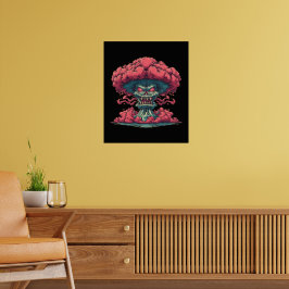 Poster Arte de Parede Explosão de Monstro Vermelho