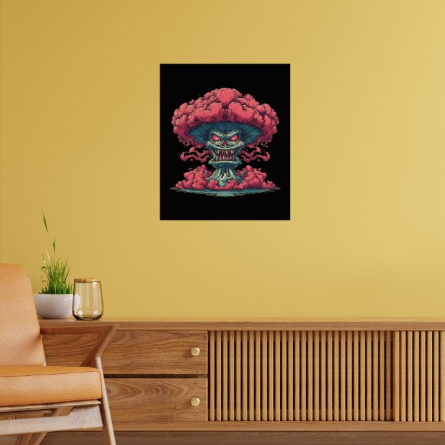 Poster Arte de Parede Explosão de Monstro Vermelho (Sala de Estar 2)
