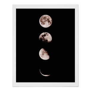 Pôster Arte de Parede Fases da Lua – Decoração Celestial 
