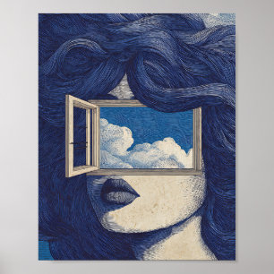 Poster Arte de Parede Feminina Vintage Surrealista – Mulh