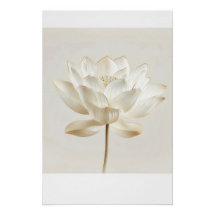 Pôster Arte de Parede Flor de Lótus Branca – Edição Seren