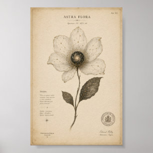 Poster Arte de Parede Floral de Astronomia Antiga
