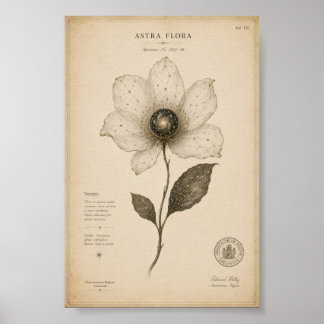 Poster Arte de Parede Floral de Astronomia Antiga