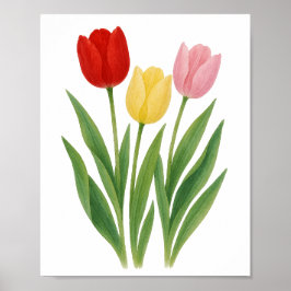 Poster Arte de Parede Floral Imprimível Mix Tulipas
