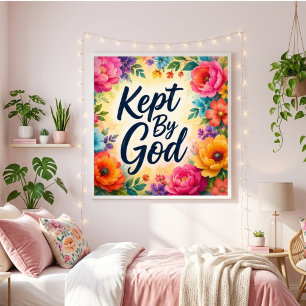 Poster Arte de Parede Floral Multicolorida Mantida por De