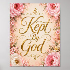 Poster Arte de Parede Floral Rosa e Branco Mantida por De