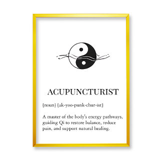 Poster Arte de Parede Fluxo de Qi de Acupuntura para Clín
