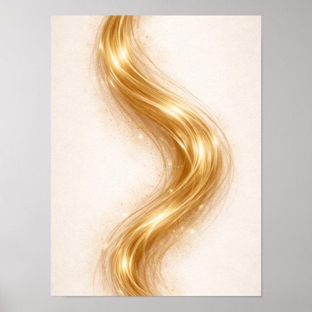 Poster Arte de Parede Fluxo Mínimo Dourado – Dourado Eleg (Frente)