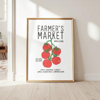 Poster Arte de Parede Fofa de Tomates do Mercado