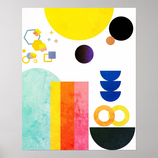 Poster Arte de Parede Forma Livre de Abstrato vibrante (Frente)