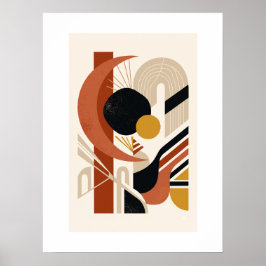 Poster Arte de Parede Geométrica Abstrata | Meados do Séc
